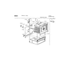 Bosch HES245U/01 range cavity and frame diagram