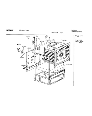 Oven cavity and frame