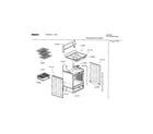 Bosch HES246U/01 range structure and shelves diagram