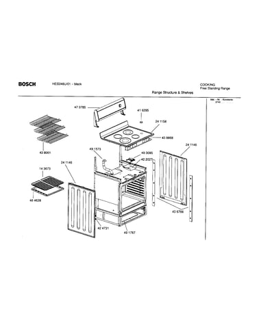 Range structure and shelves