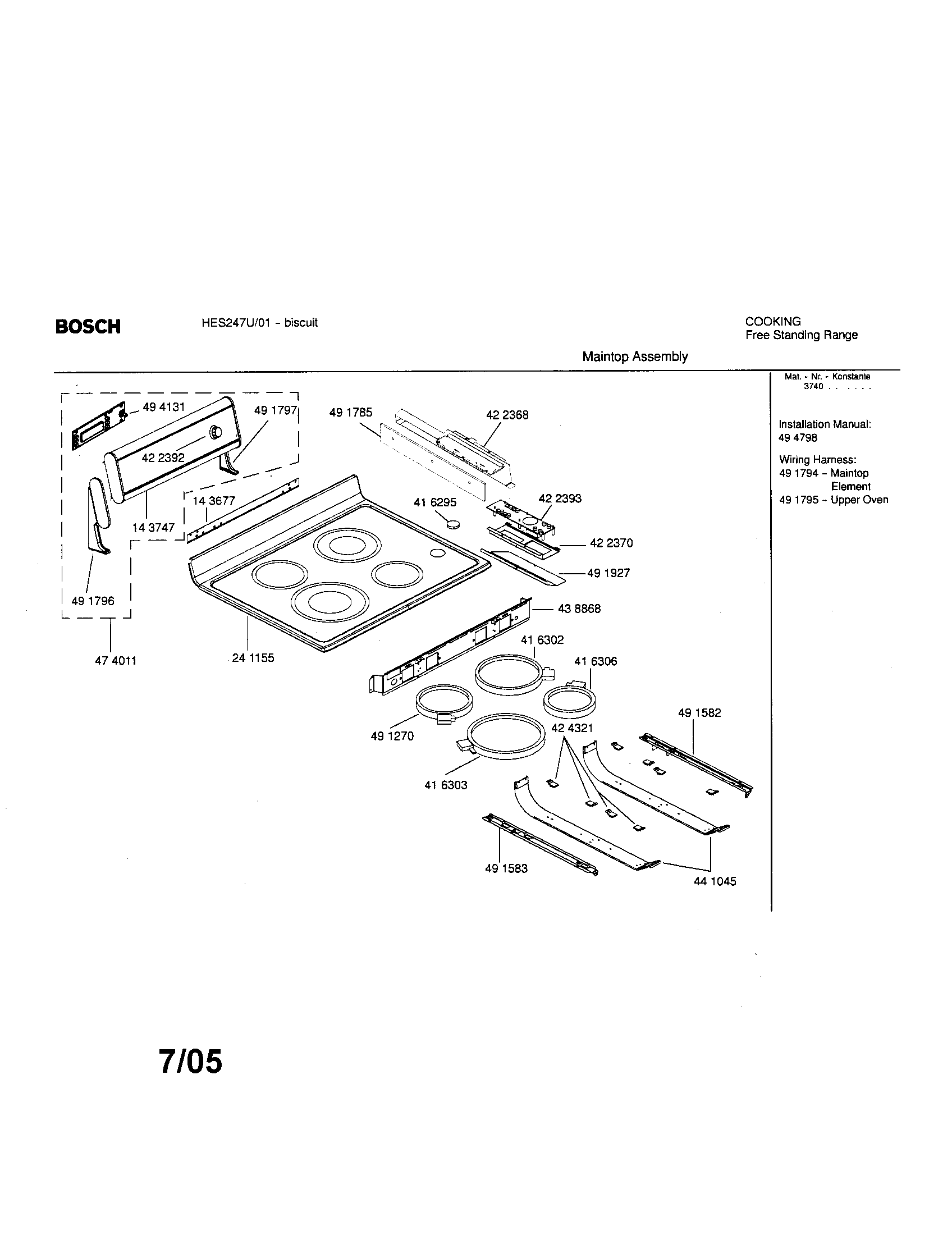 Maintop assembly