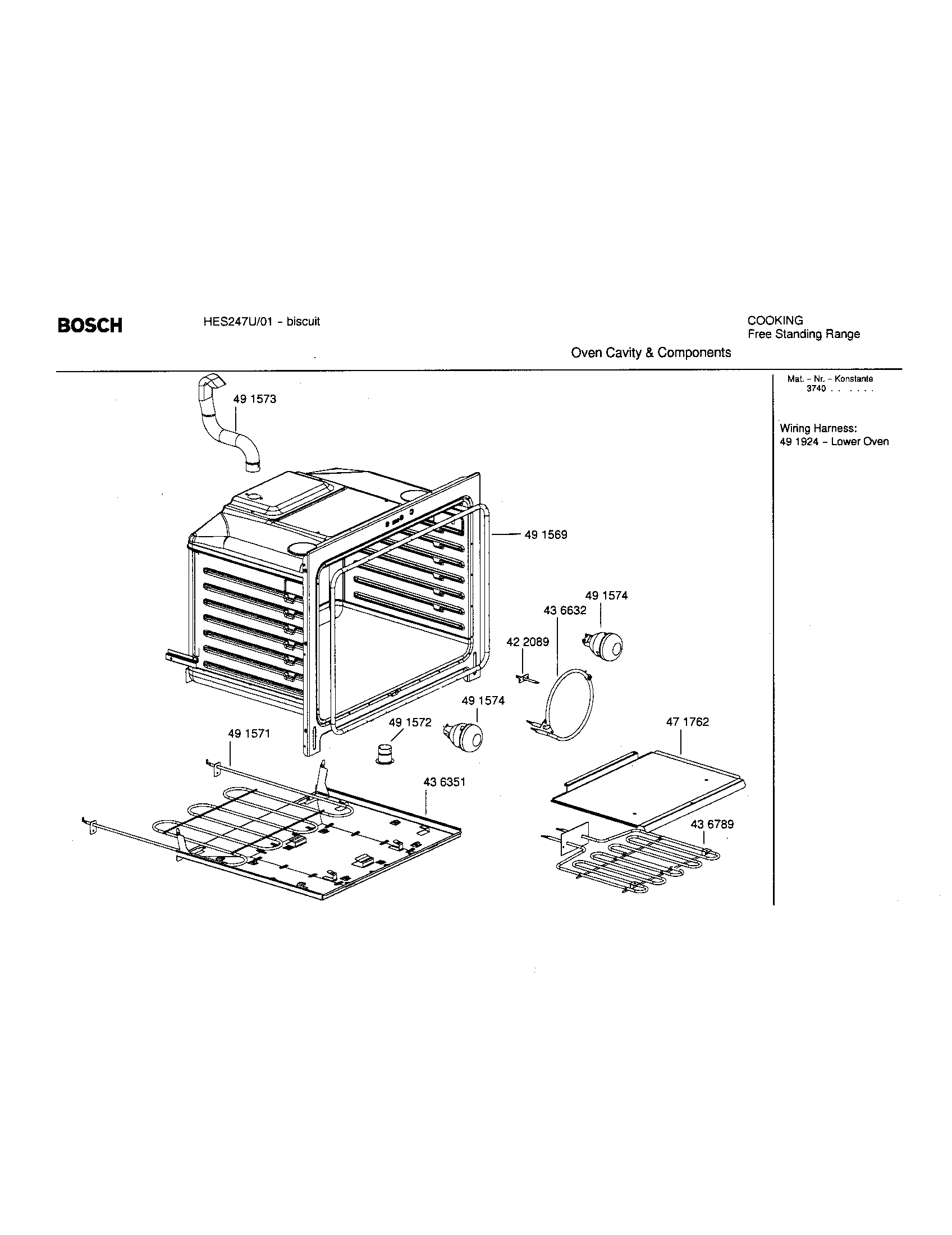 Oven cavity and components
