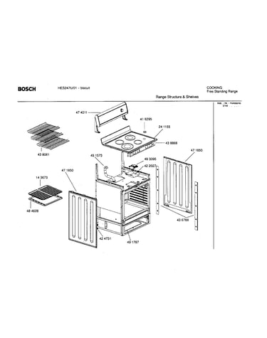 Range structure and shelves