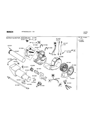Burner and motor assemblies
