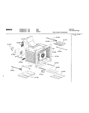 Oven cavity and components