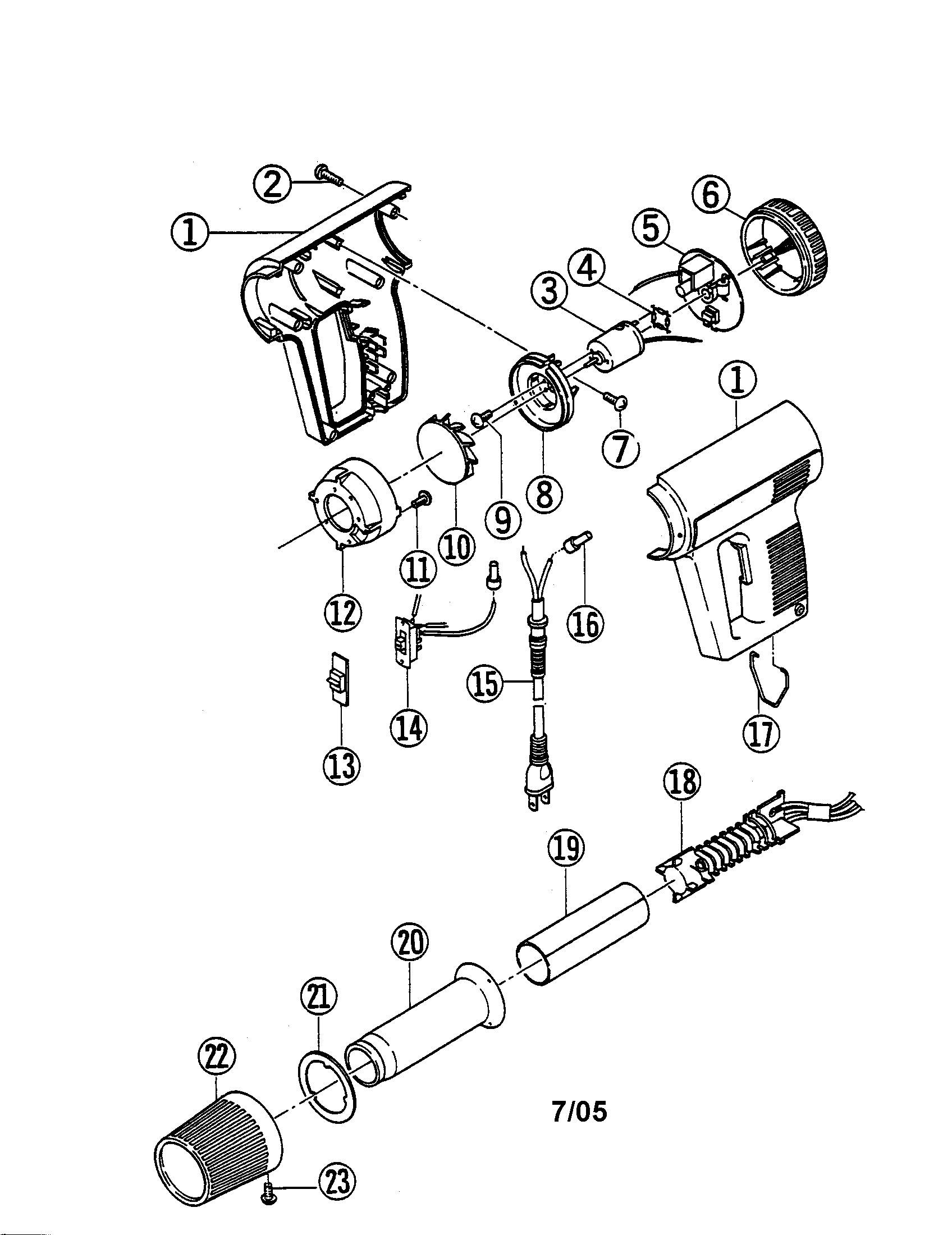 Electronic heat gun