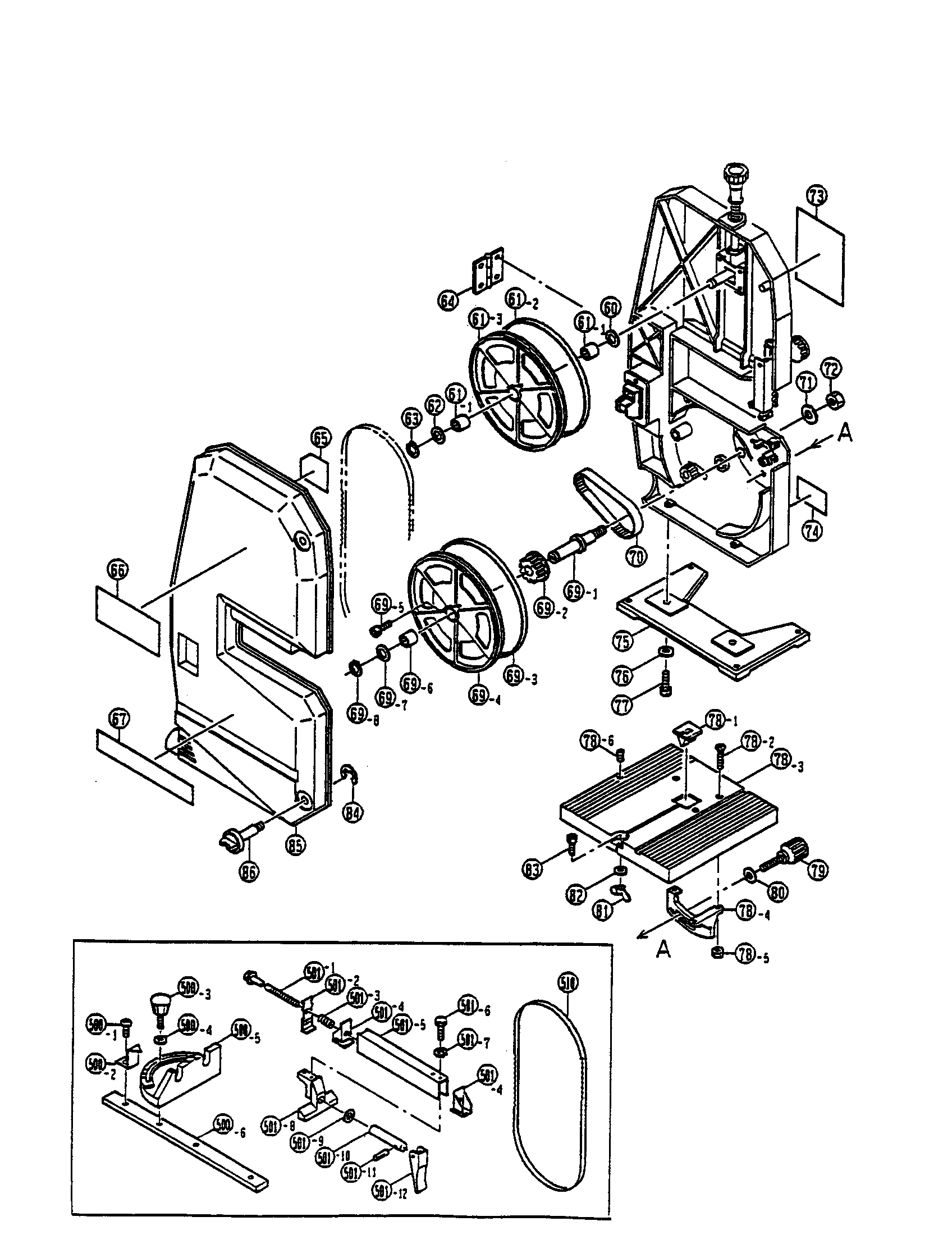 Official Ryobi BS-900 band saw parts Sears PartsDirect
