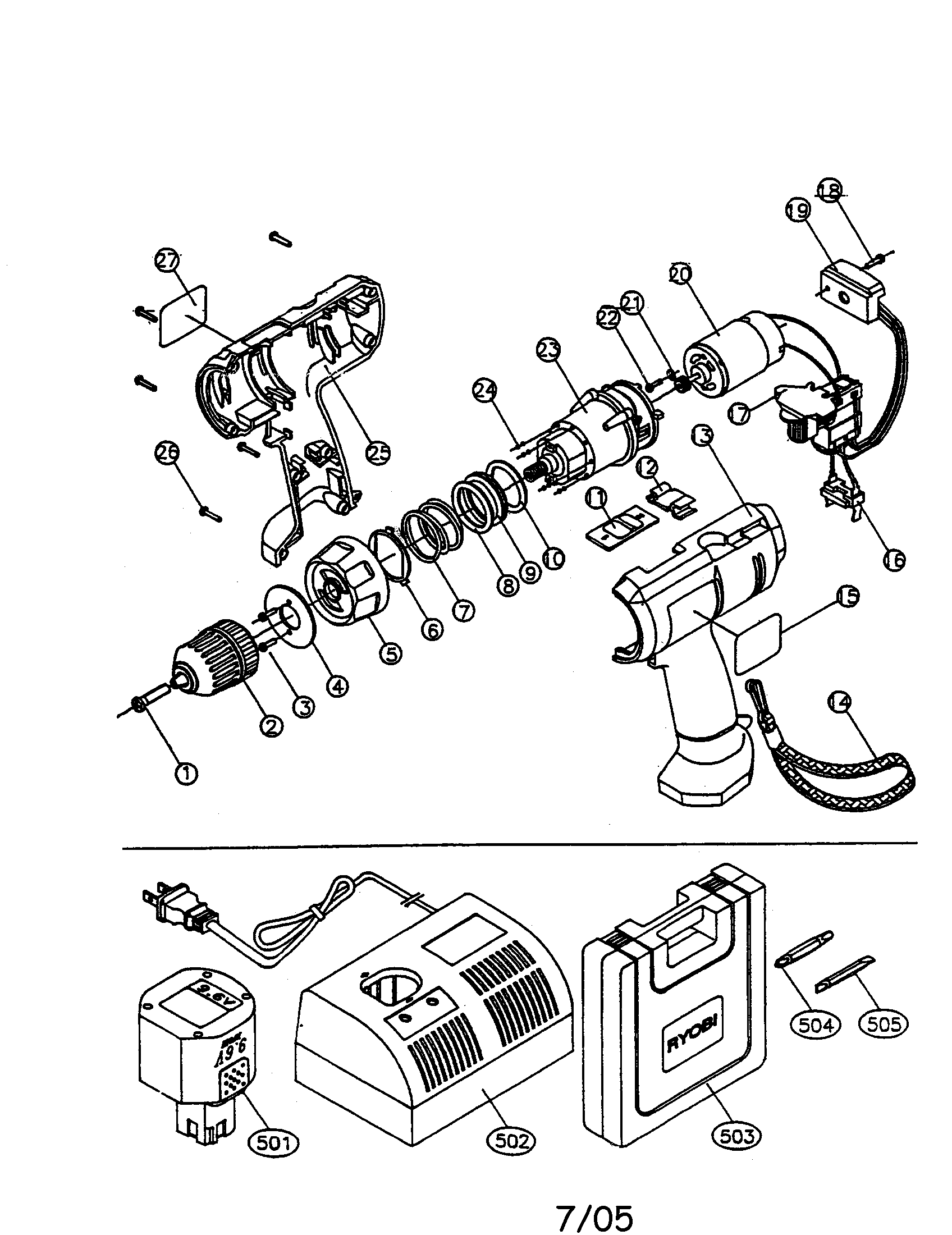 9.6v vsr cordless drill kit