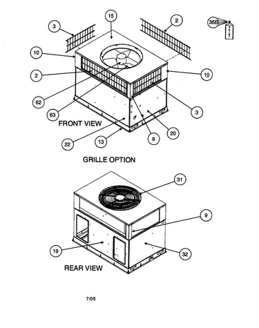 Top cover/motor/grille
