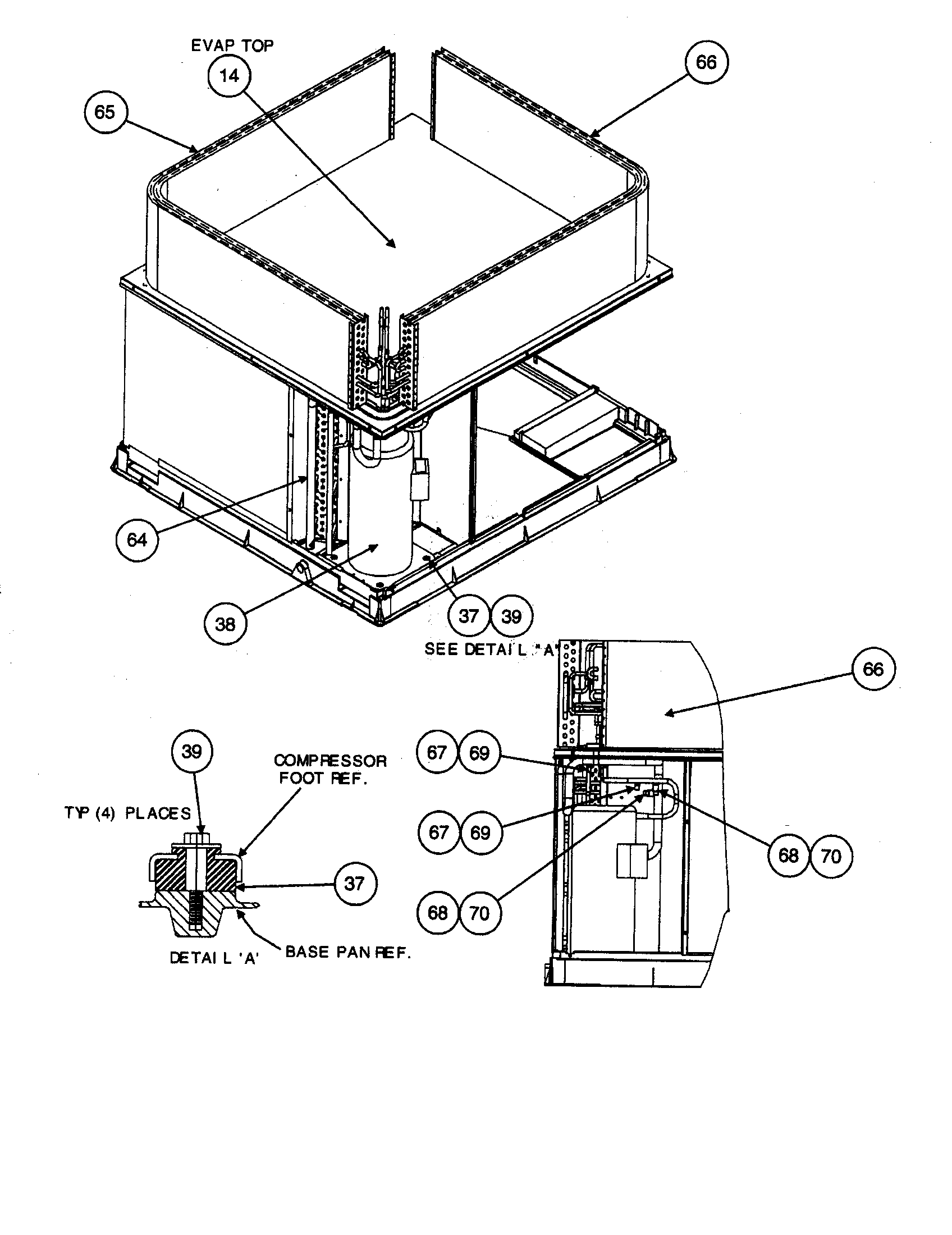 Compressor/top evap/coil, evap.