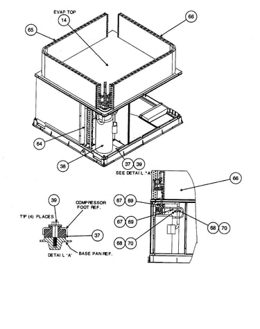Compressor/top evap/coil, evap.