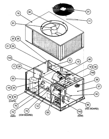 Fan/motor/top cover