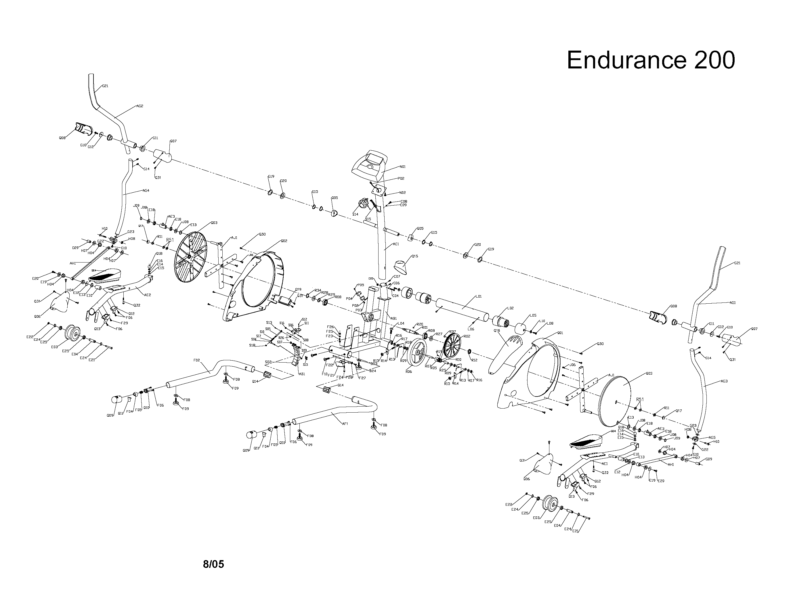 Elliptical assembly