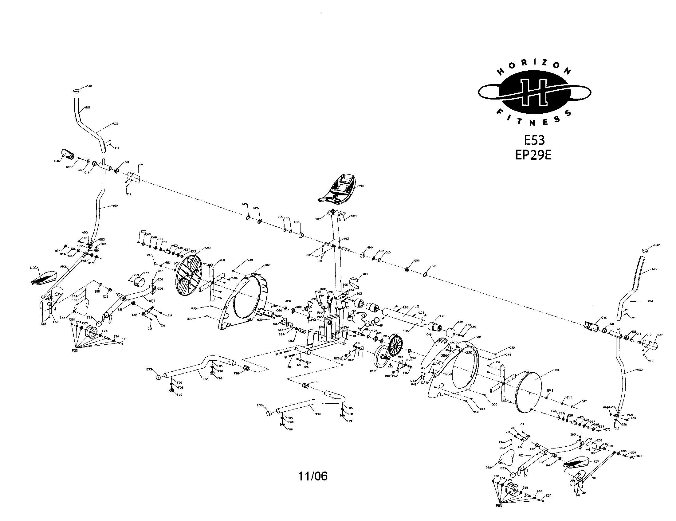 Elliptical assembly