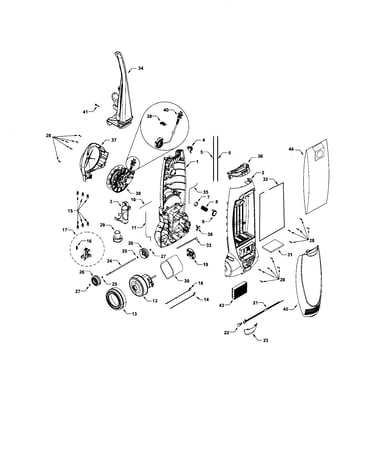 Dust compartment and motor