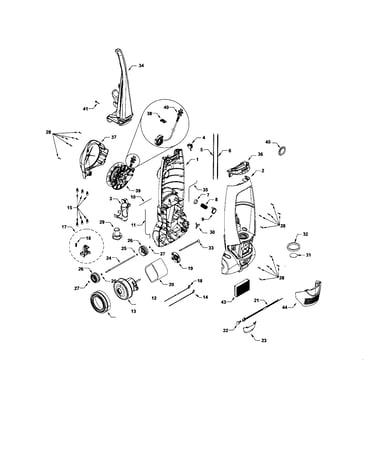 Dust compartment and motor
