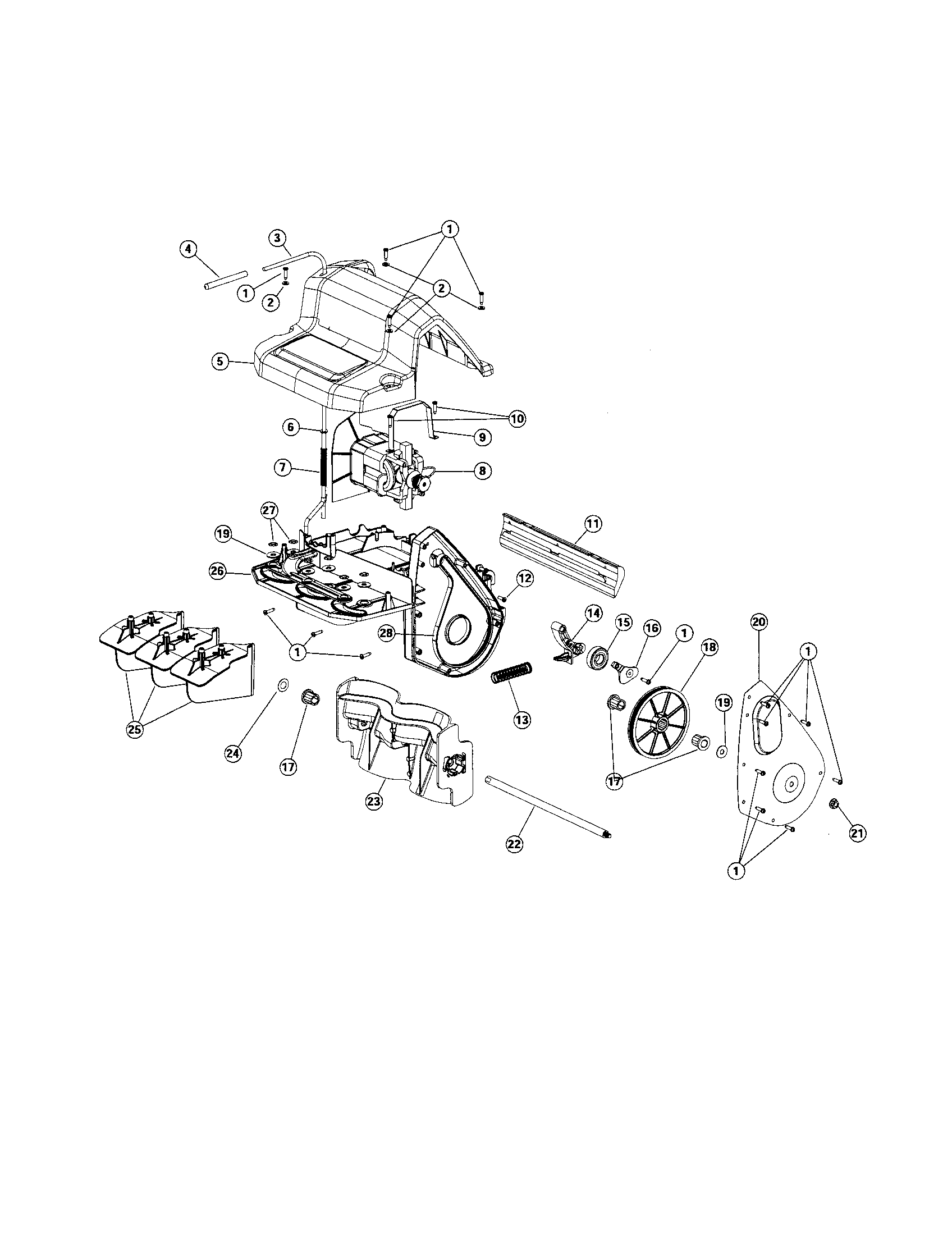 Motor/thrower parts
