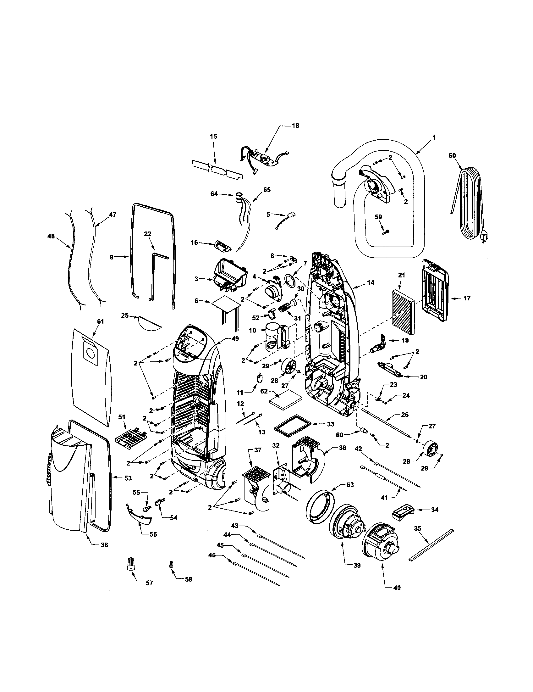 DUST COMPARTMENT AND MOTOR