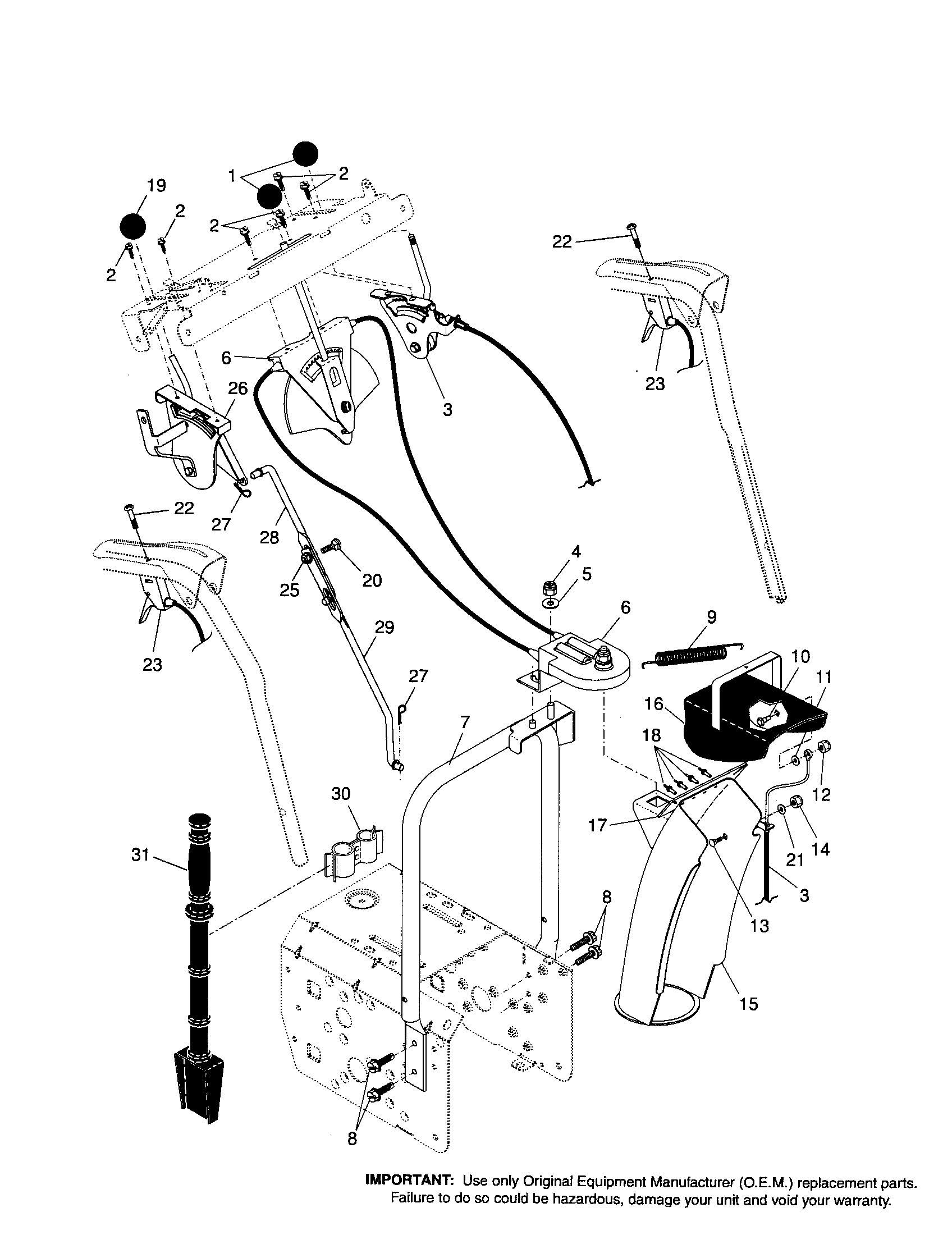 Control panel/discharge chute