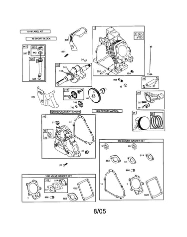 Cylinder/crankcase/gasket sets
