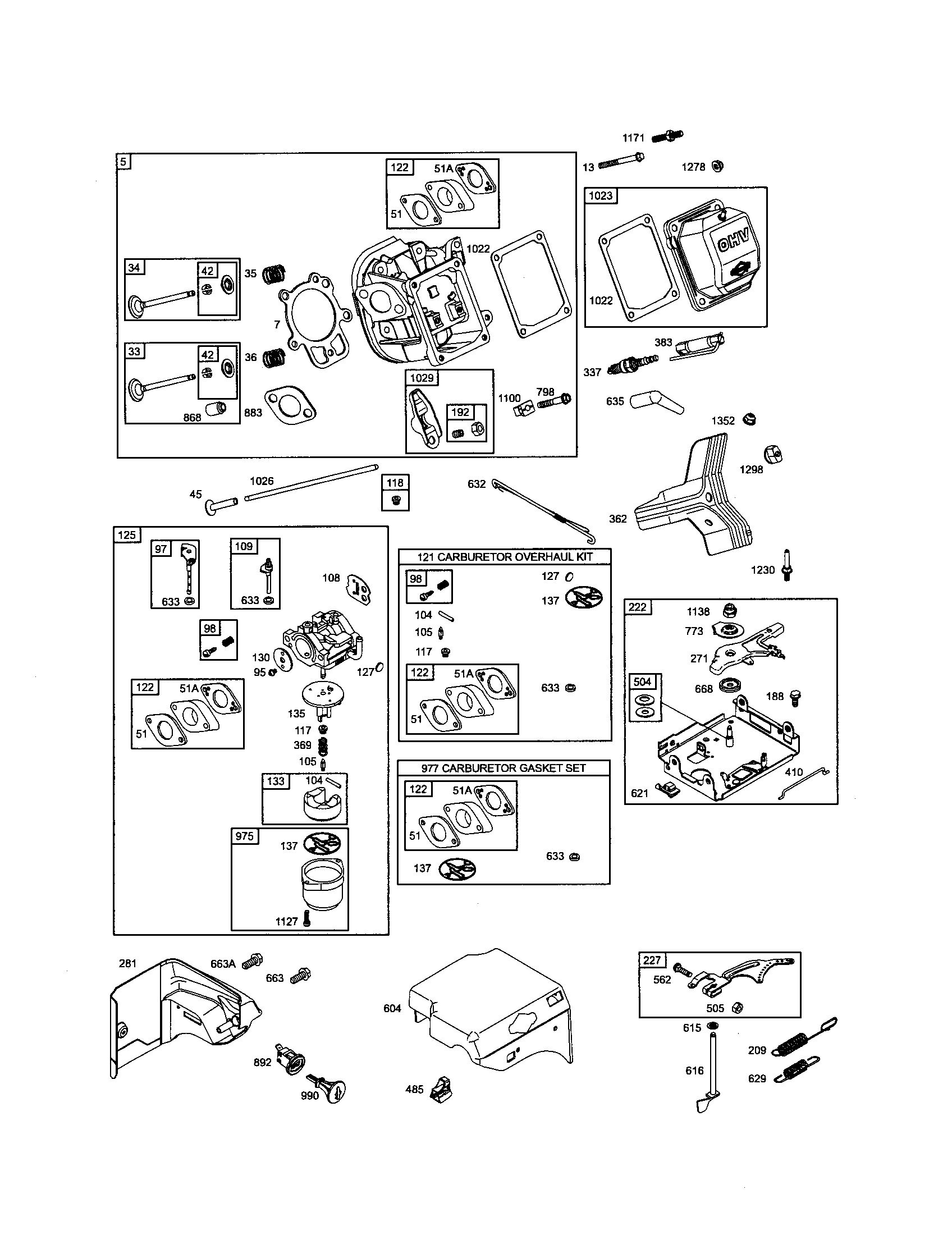 Cylinder head/carburetor