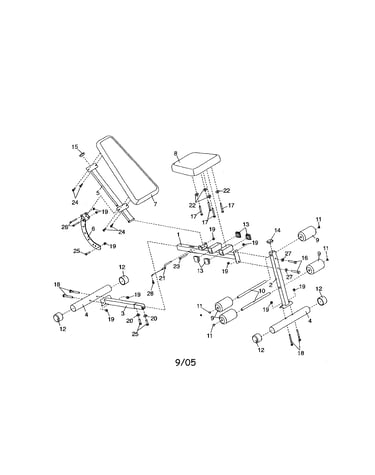 Frame/seat/pads/backrest