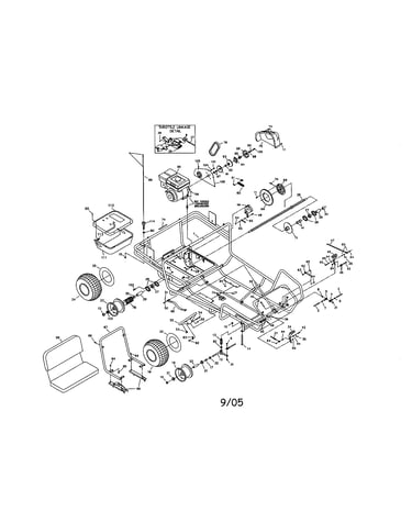 Frame/wheels/engine/seat