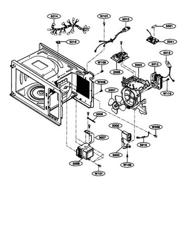 Ac cord and hv diode assembly/fan