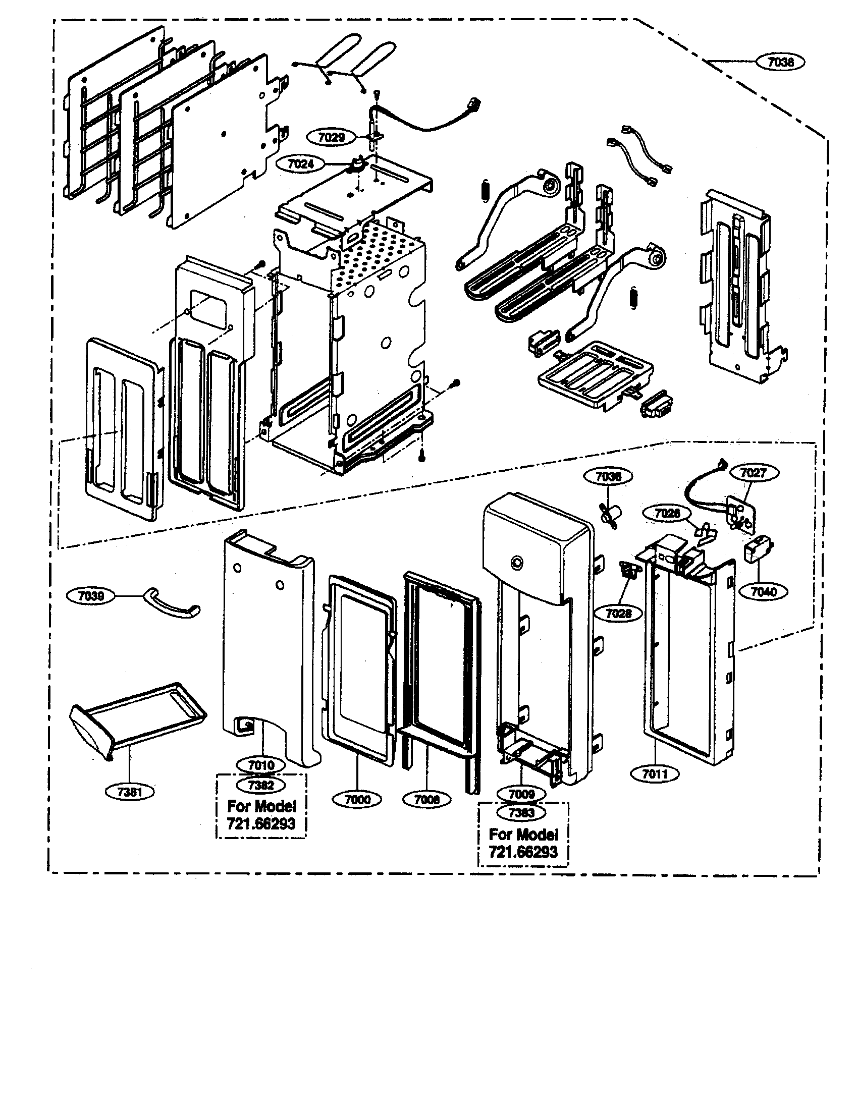 Main toaster assembly
