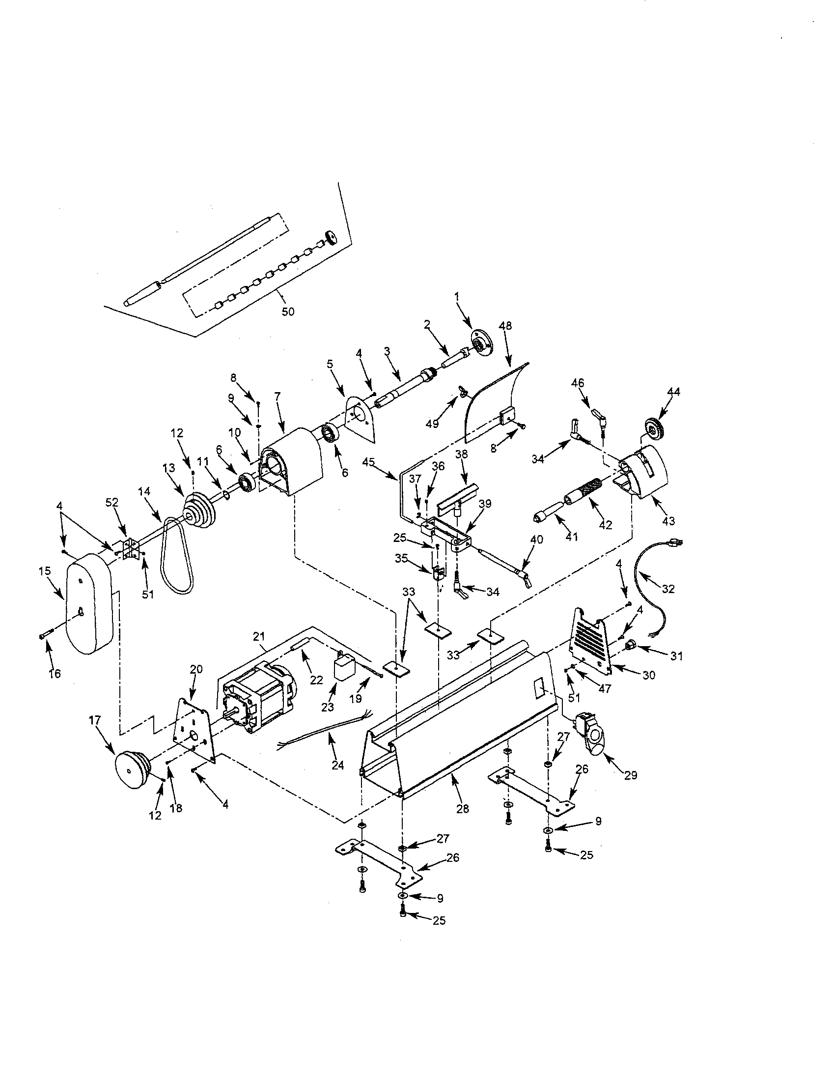 Mini lathe assembly