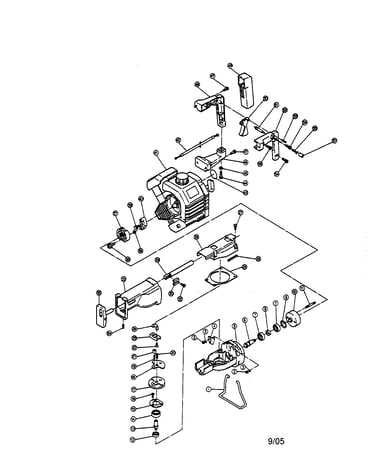 Gas reciprocating saw