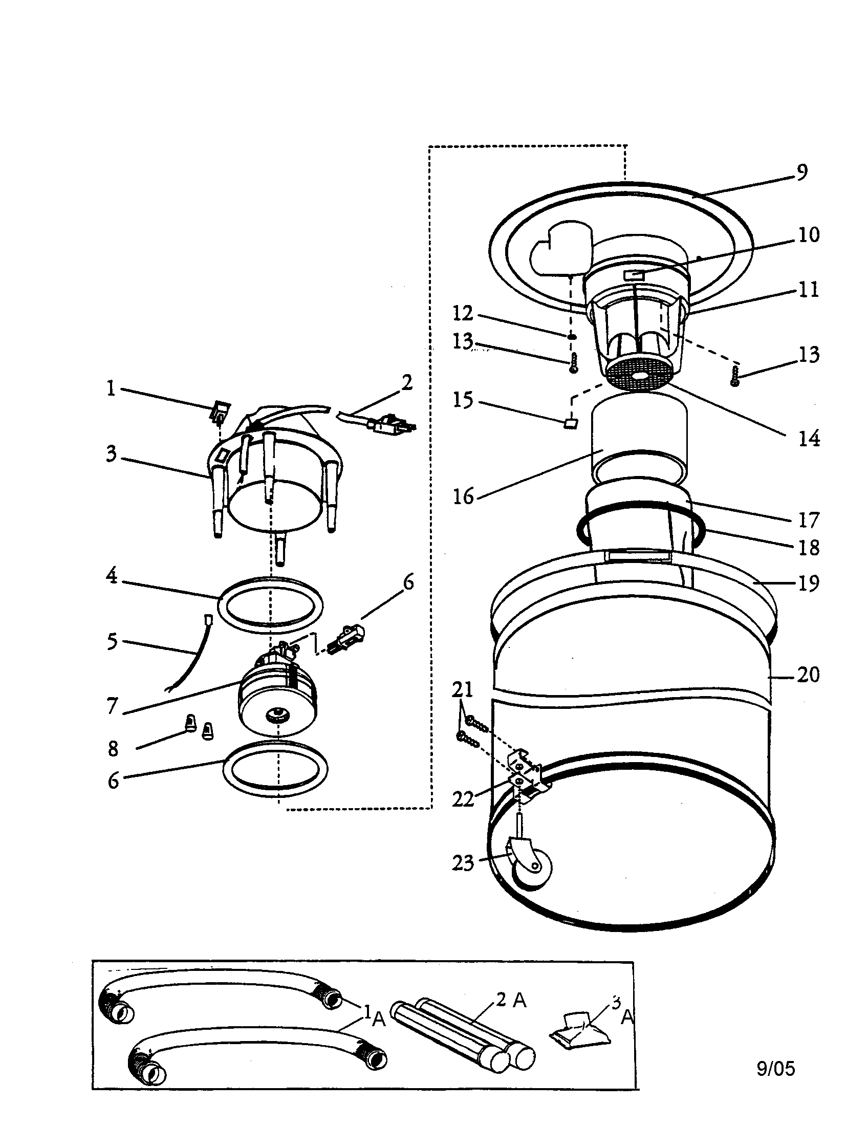 Dry vac assembly