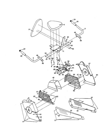 Backrest/sideshield/seat