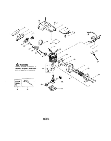 Cylinder/shield/crankshaft