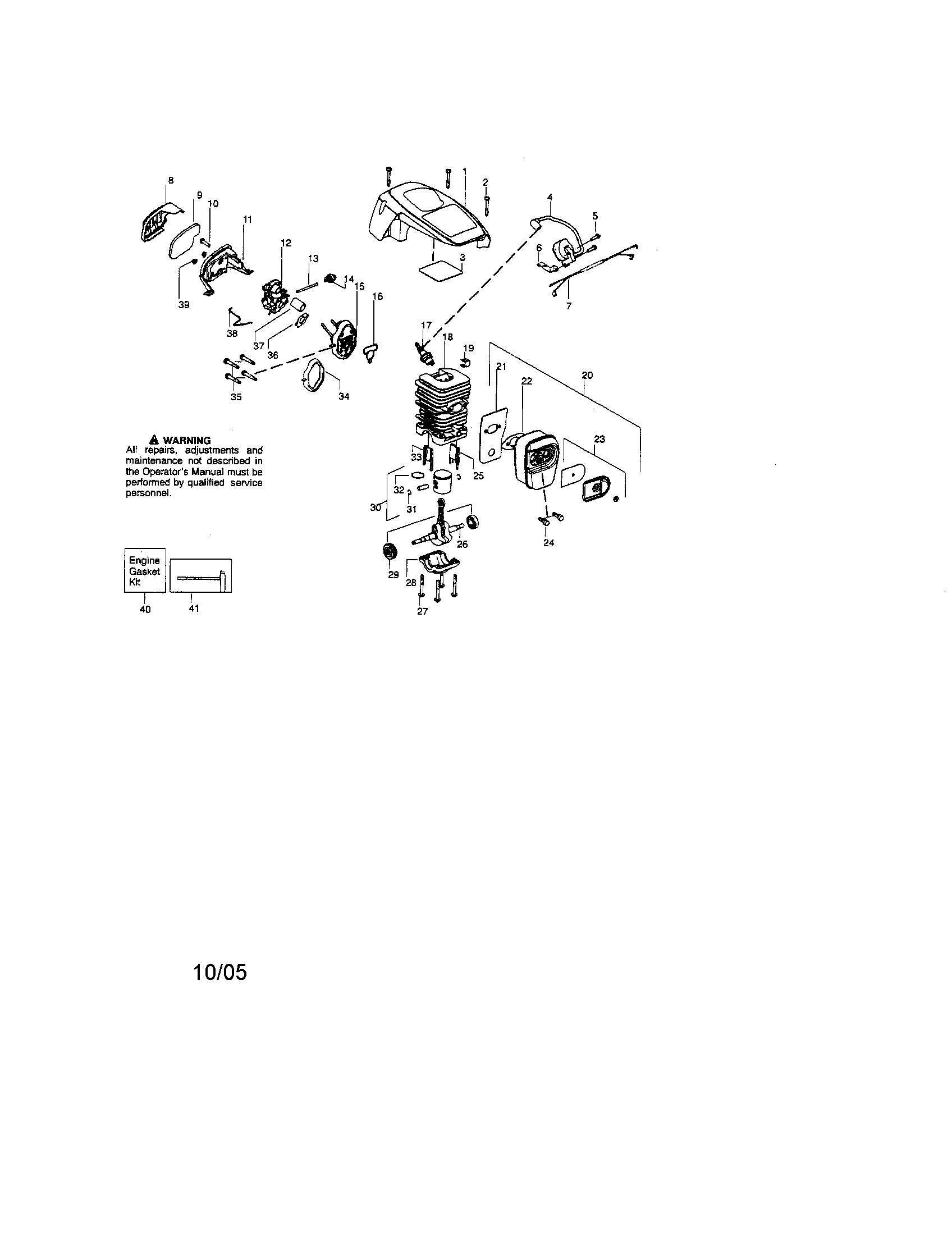 CYLINDER/SHIELD/CRANKSHAFT