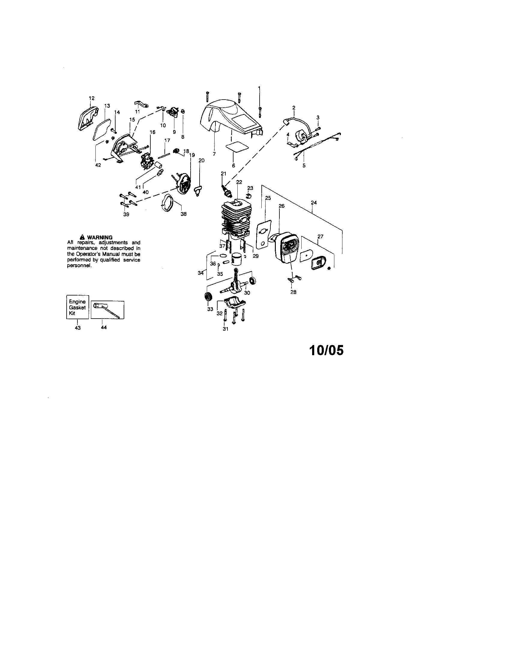 Cylinder/shield/crankshaft
