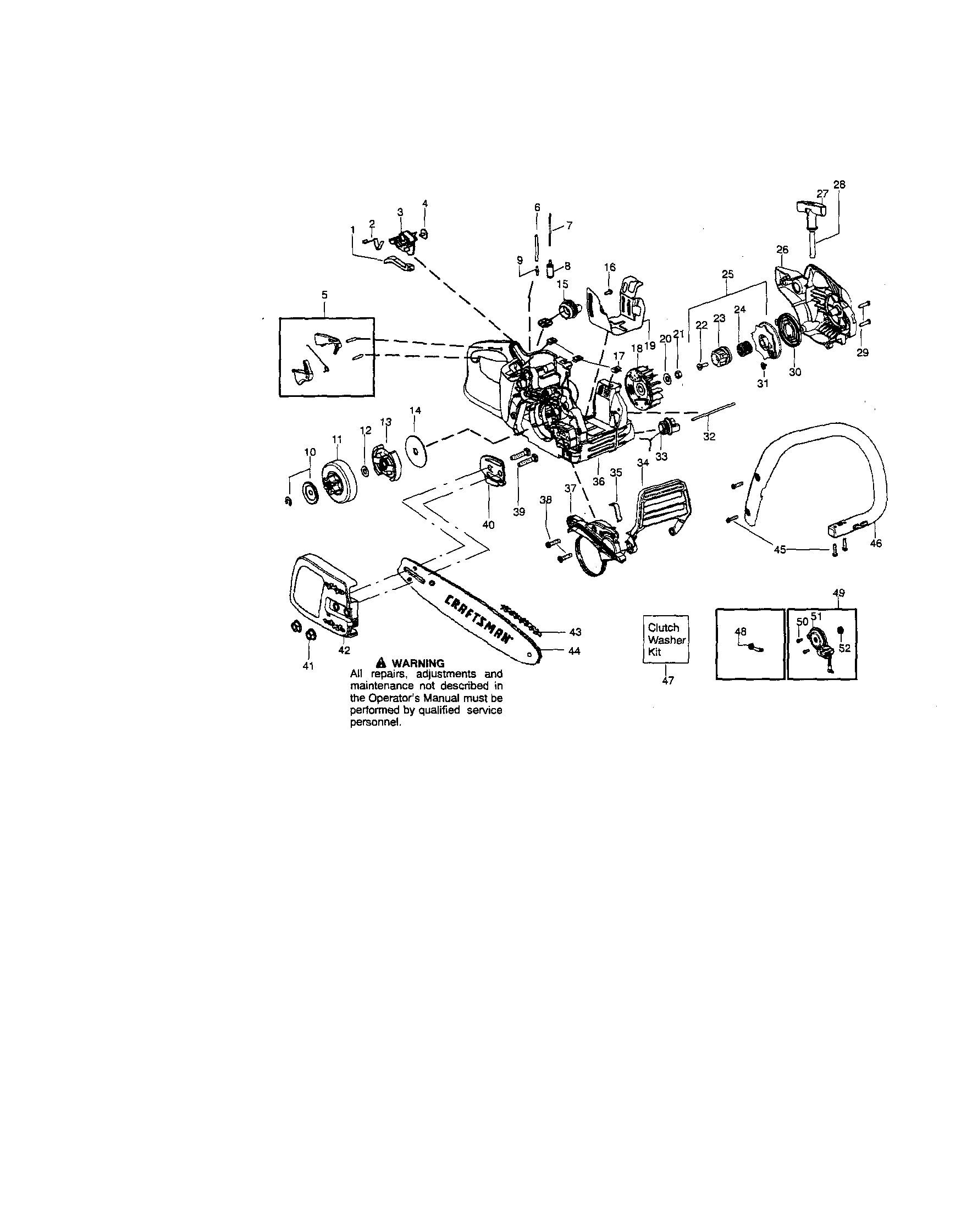 Chain/bar/handle/housing