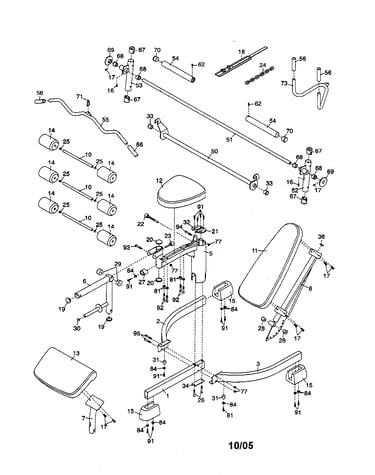 Seat/backrest/frame