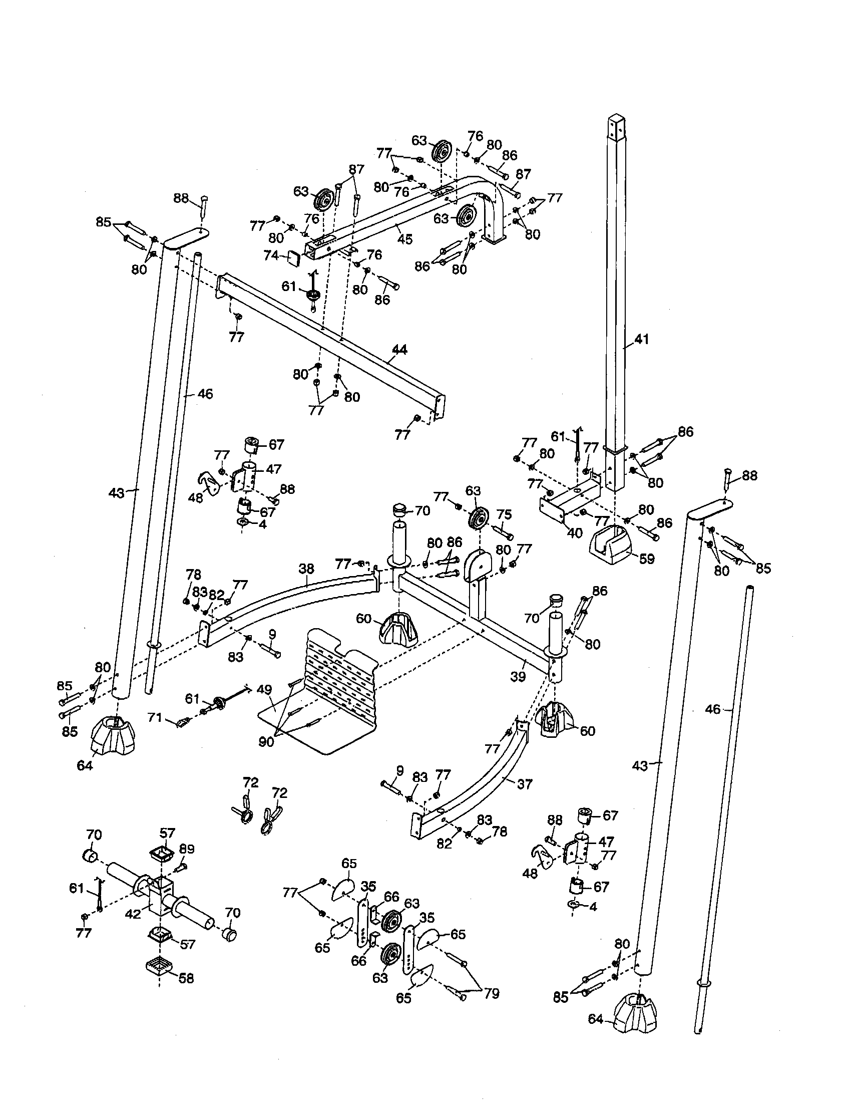 Front upright/rack base