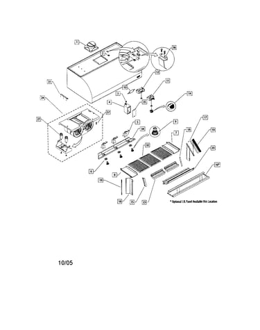 Wall mount hood assembly