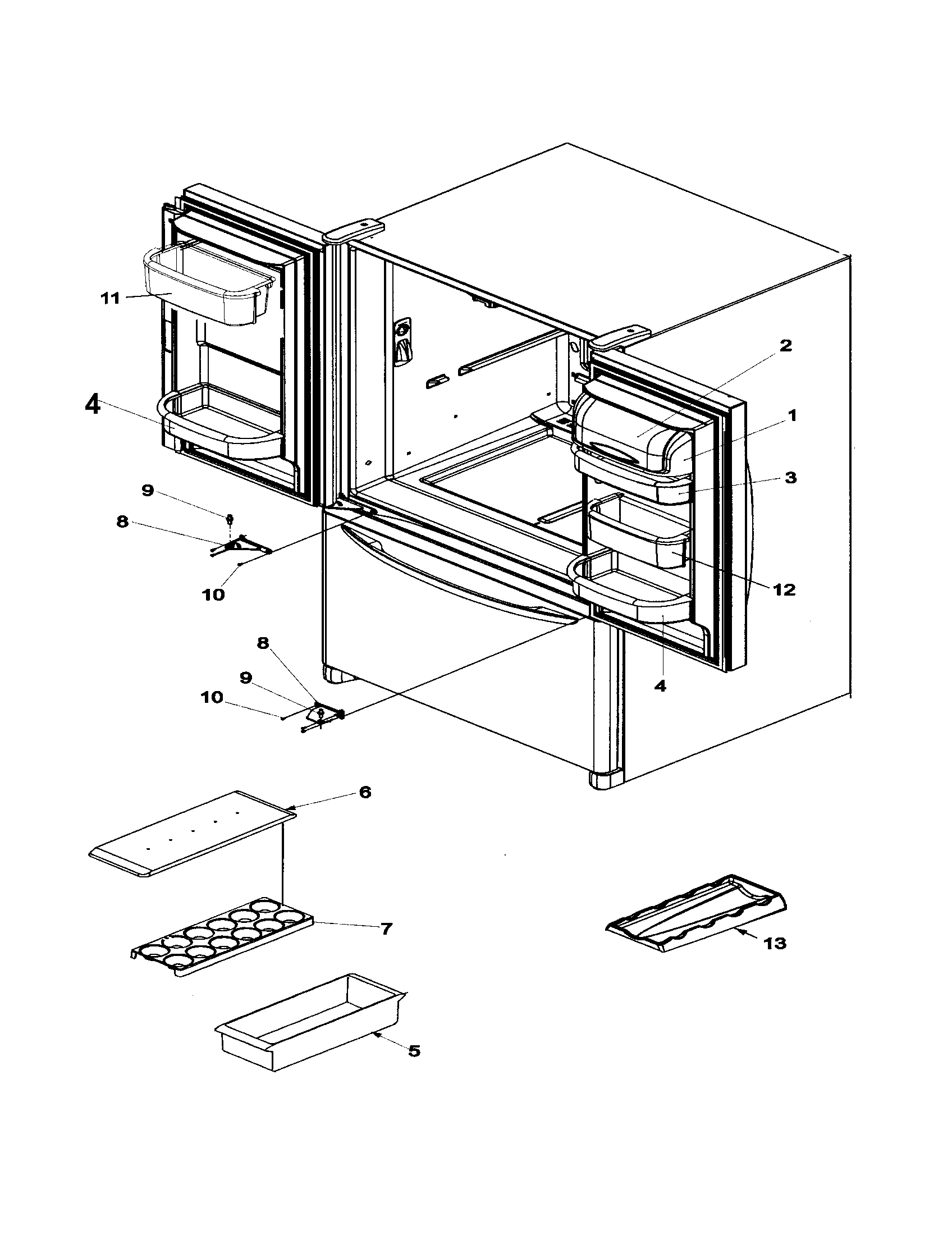 REF DOOR STORAGE/CENTER HINGES