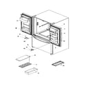 Kenmore 59675509400 ref door storage/center hinges diagram
