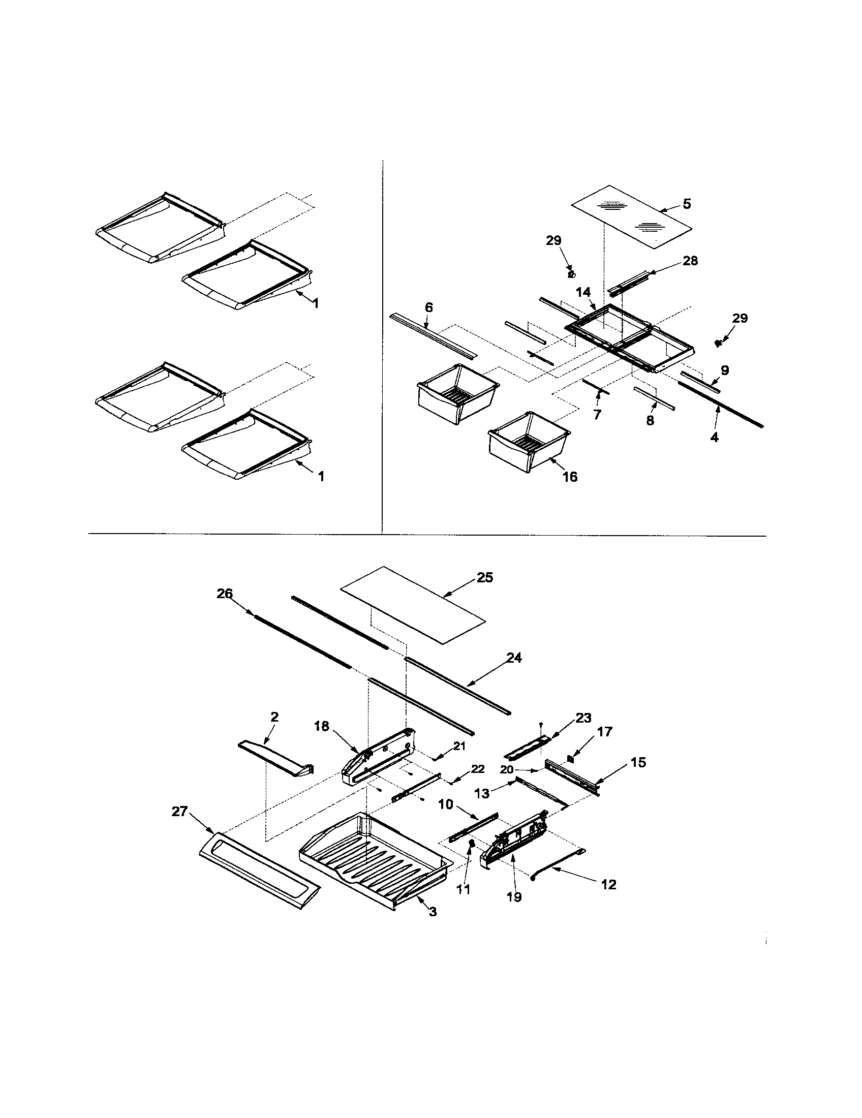 Refrigerator shelves