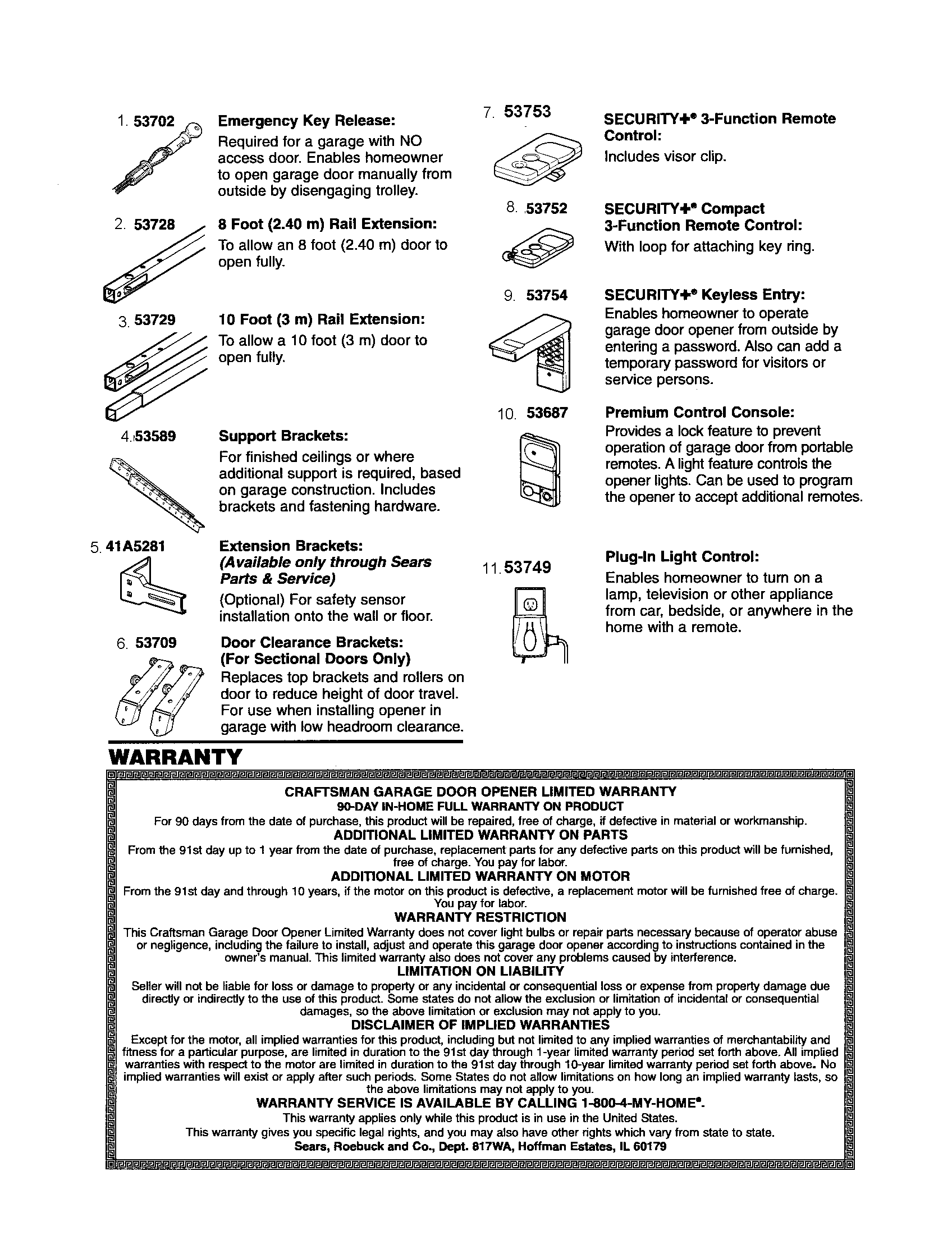 Accessories and warranty