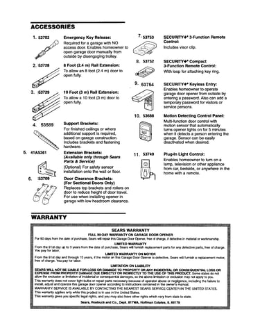Accessories and warranty