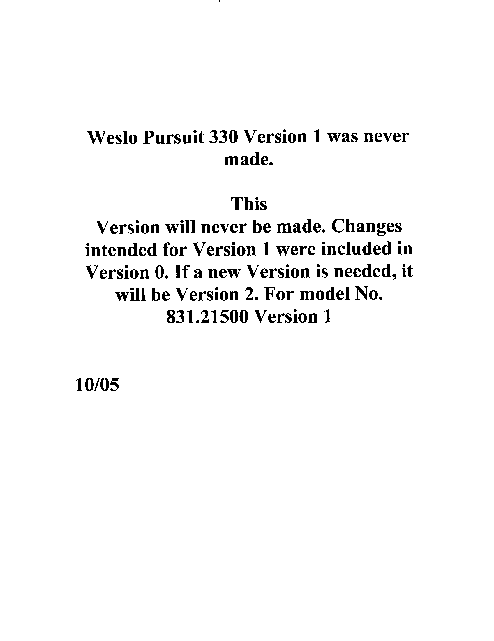 Version 1 note