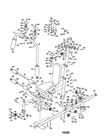 Base/right upright/backrest/seat