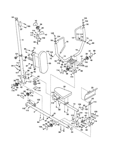 Backrest/left upright/seat