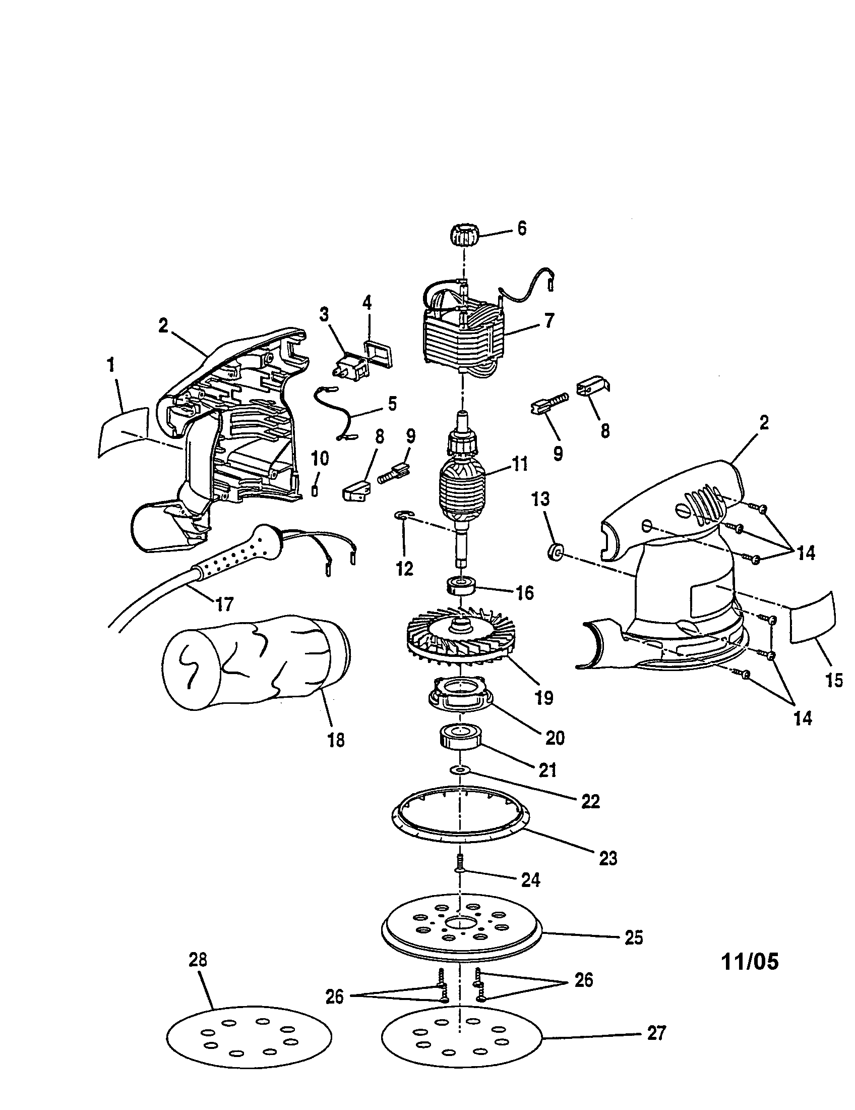 5" random orbit sander