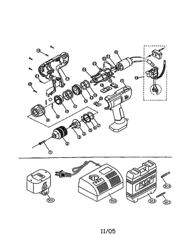 12v center handle drill